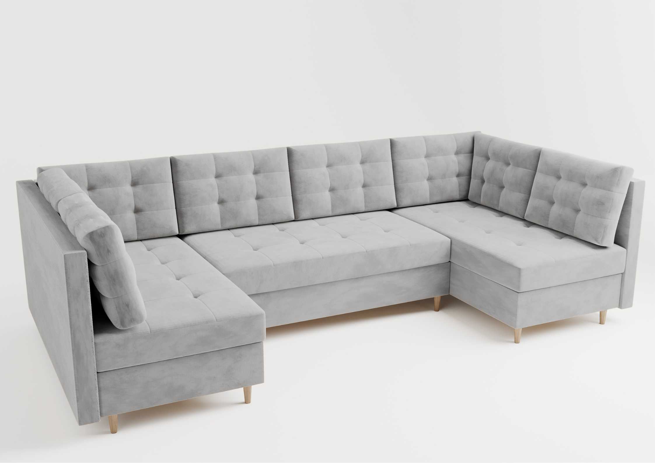 Narożnik w kształcie u pikowany szary